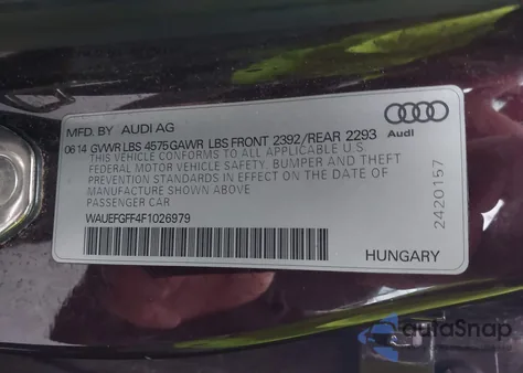 2015 Audi A3 2.0T Premium z USA, uszkodzony, nr VIN WAUEFGFF4F1026979